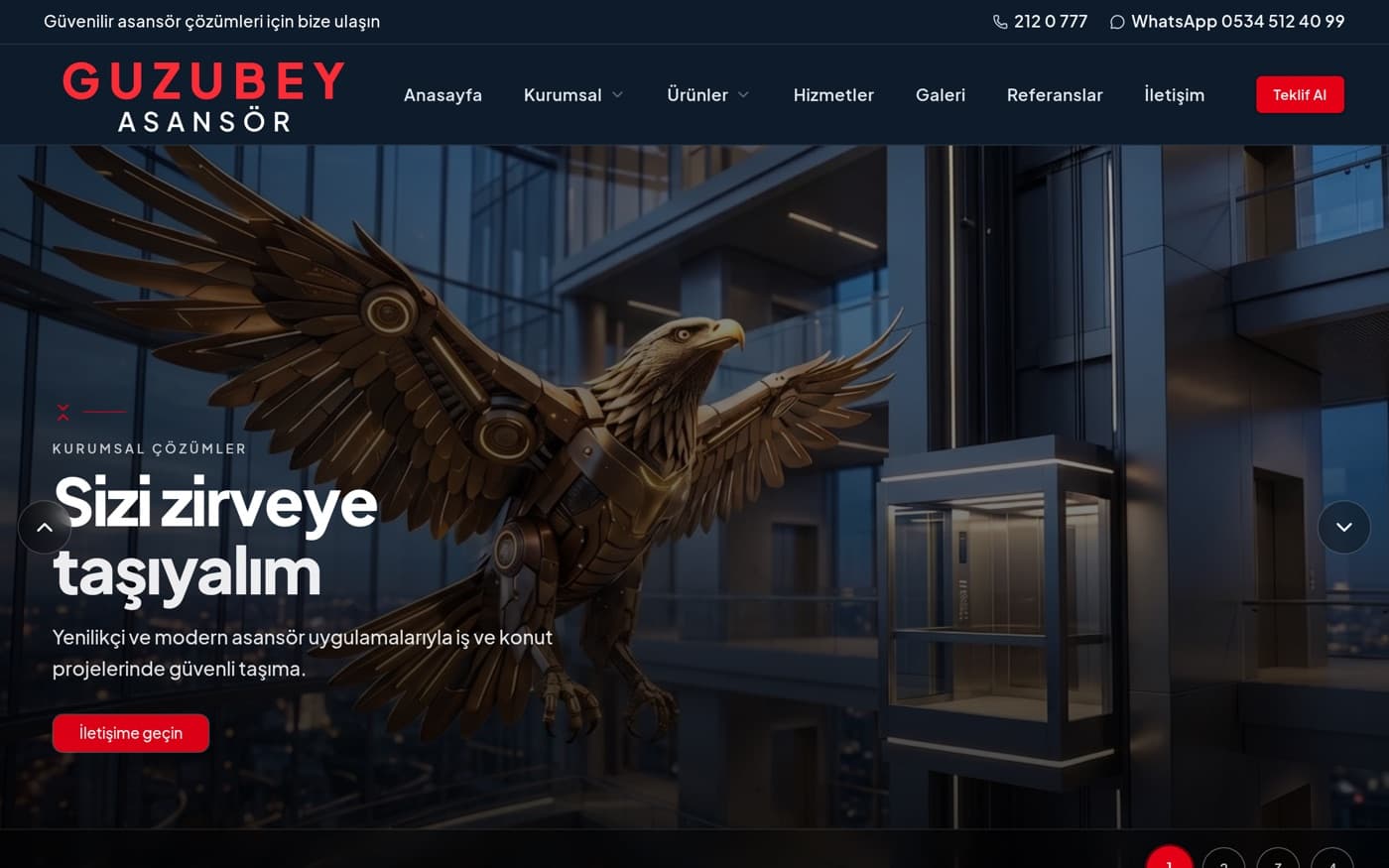 Tokat web site — Guzubey Asansör referans projesi önizlemesi — Asansör & Dikey Ulaşım