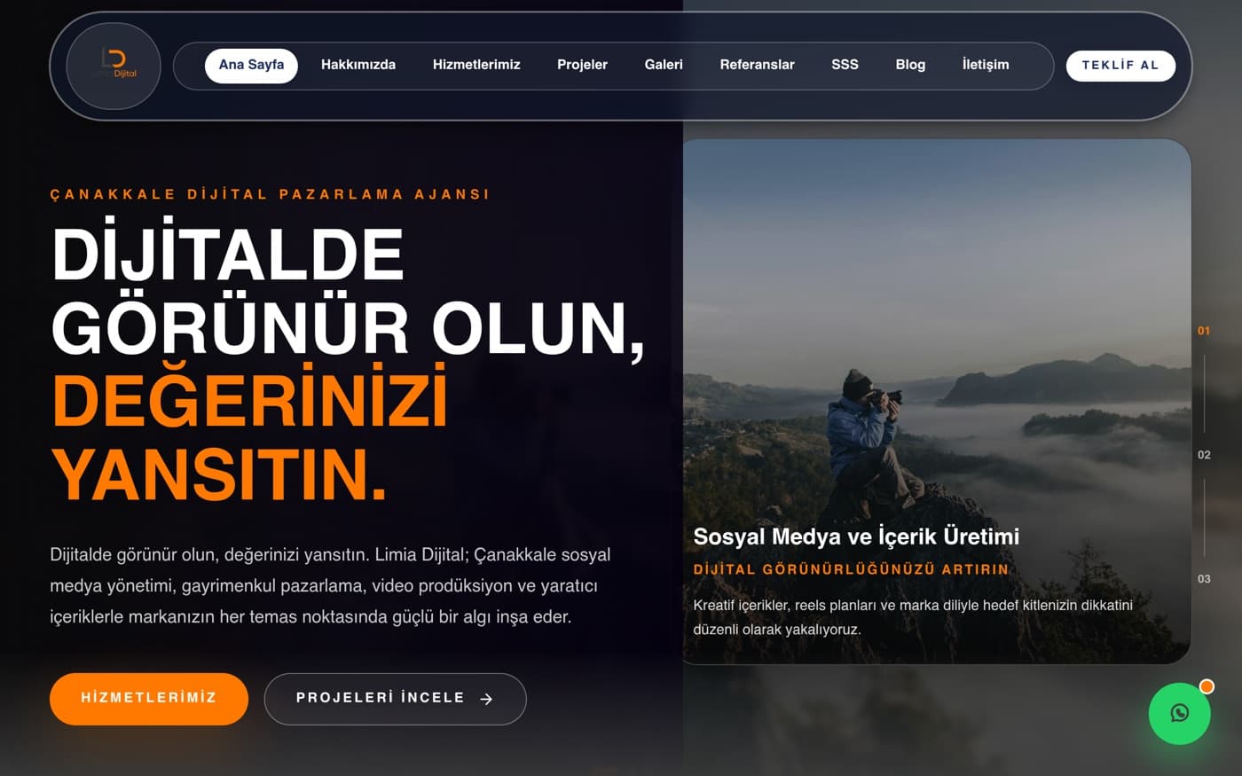 Tokat web site — Limia Dijital referans projesi önizlemesi — Dijital Pazarlama Ajansı